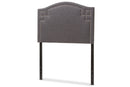 Sadie Dark Gray Fabric Upholstered Twin Size Headboard Baxton