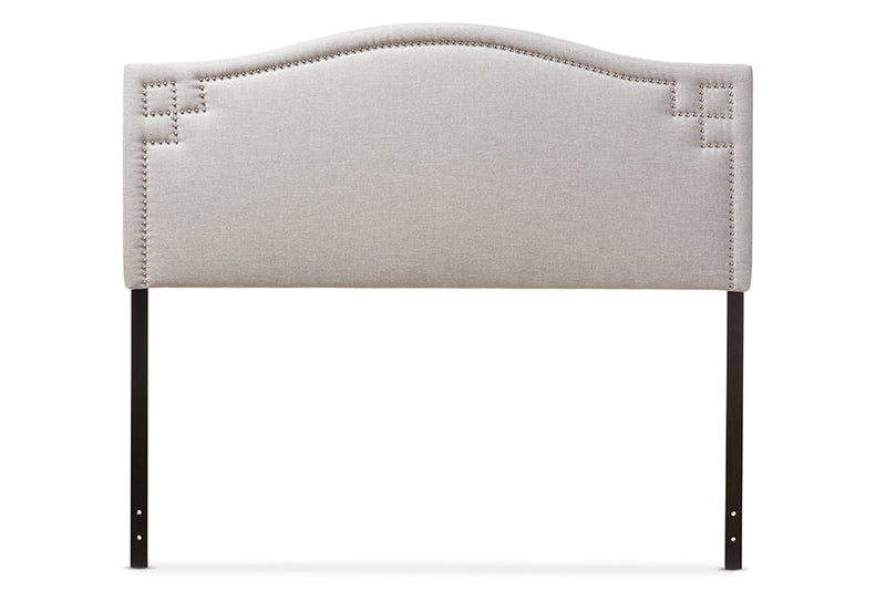 Sadie Grayish Beige Fabric Upholstered Full Size Headboard Baxton