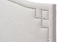 Sadie Grayish Beige Fabric Upholstered Full Size Headboard Baxton