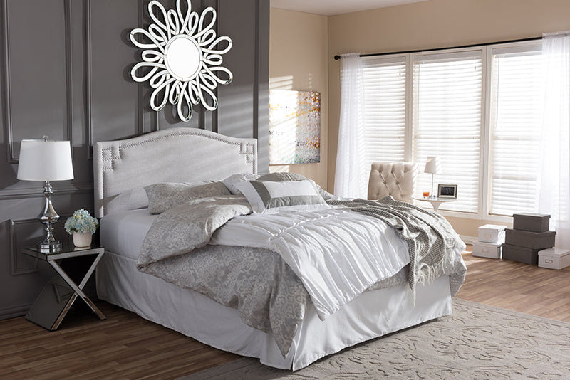 Sadie Grayish Beige Fabric Upholstered King Size Headboard Baxton