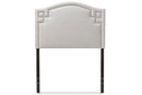 Sadie Grayish Beige Fabric Upholstered Twin Size Headboard Baxton