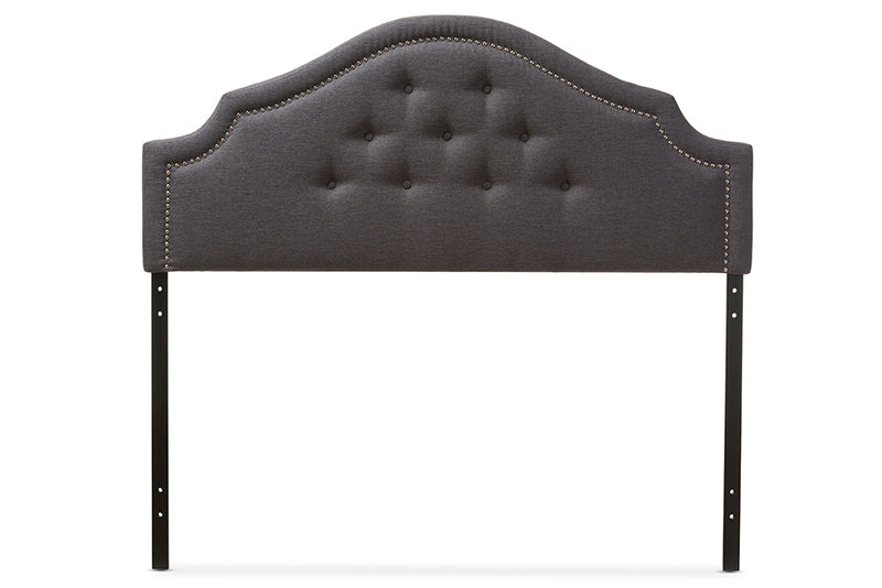 Halen Modern and Contemporary Dark Gray Fabric Upholstered King Size Headboard