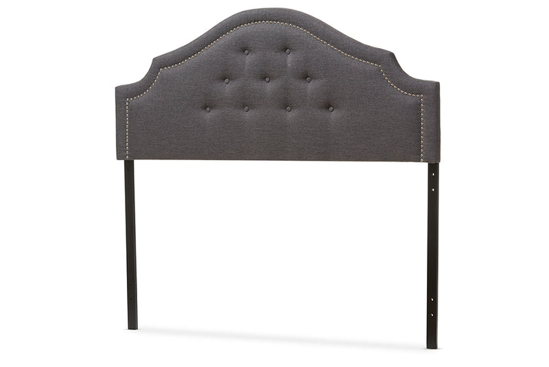 Halen Modern and Contemporary Dark Gray Fabric Upholstered King Size Headboard