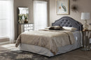 Halen Dark Gray Fabric Upholstered King Size Headboard Baxton