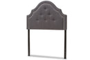 Halen Dark Gray Fabric Upholstered Twin Size Headboard Baxton