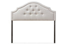 Halen Grayish Beige Fabric Upholstered Queen Size Headboard Baxton