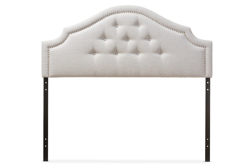 Halen Grayish Beige Fabric Upholstered King Size Headboard Baxton