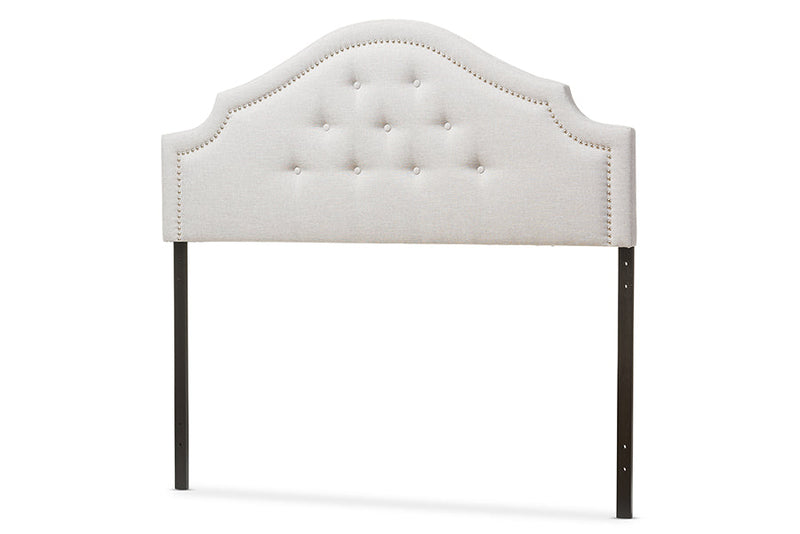 Halen Grayish Beige Fabric Upholstered King Size Headboard Baxton