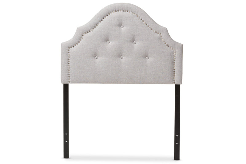 Halen Grayish Beige Fabric Upholstered Twin Size Headboard Baxton