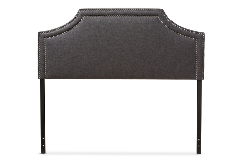 Aimi Modern and Contemporary Dark Gray Fabric Upholstered King Size Headboard