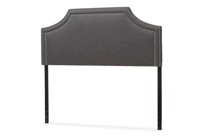 Aimi Dark Gray Fabric Upholstered Full Size Headboard Baxton
