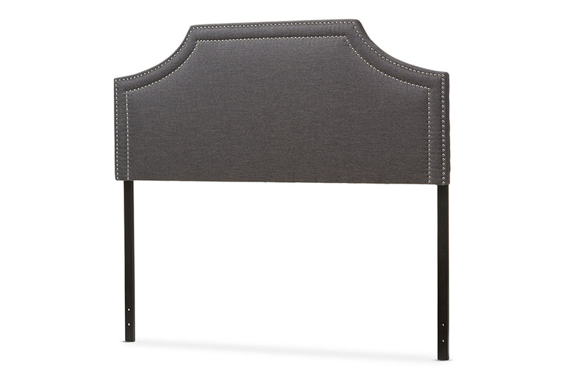 Aimi Modern and Contemporary Dark Gray Fabric Upholstered King Size Headboard