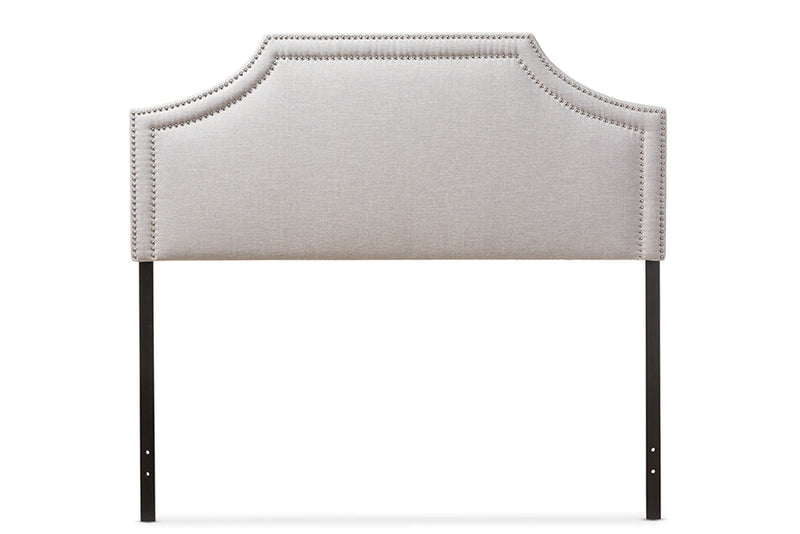 Aimi Grayish Beige Fabric Upholstered King Size Headboard Baxton