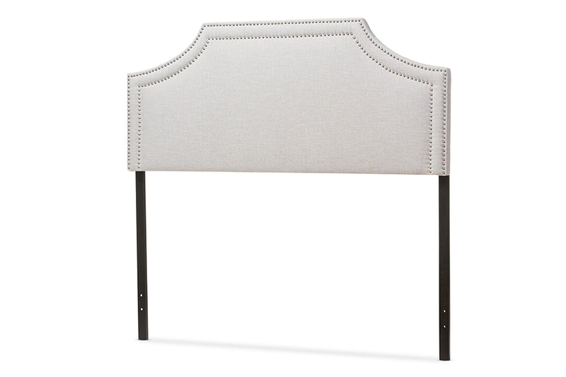 Aimi Modern and Contemporary Grayish Beige Fabric Upholstered King Size Headboard