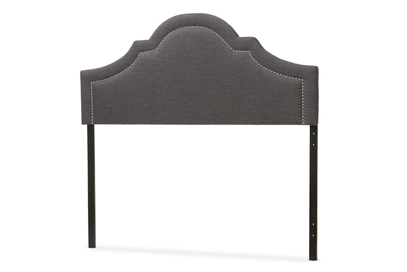 Morigan Modern and Contemporary Dark Gray Fabric Upholstered Queen Size Headboard