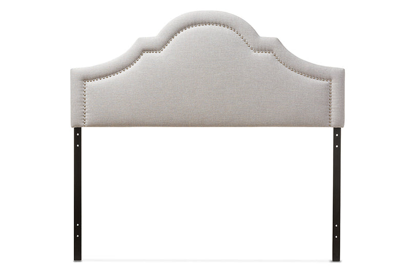 Morigan Grayish Beige Fabric Upholstered Full Size Headboard Baxton