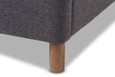 Tonia Dark Gray Fabric King Size Grid-Tufting Platform Bed Baxton