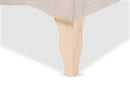 Aya French Classic Modern Style Beige Linen Fabric King Size Platform Bed Baxton