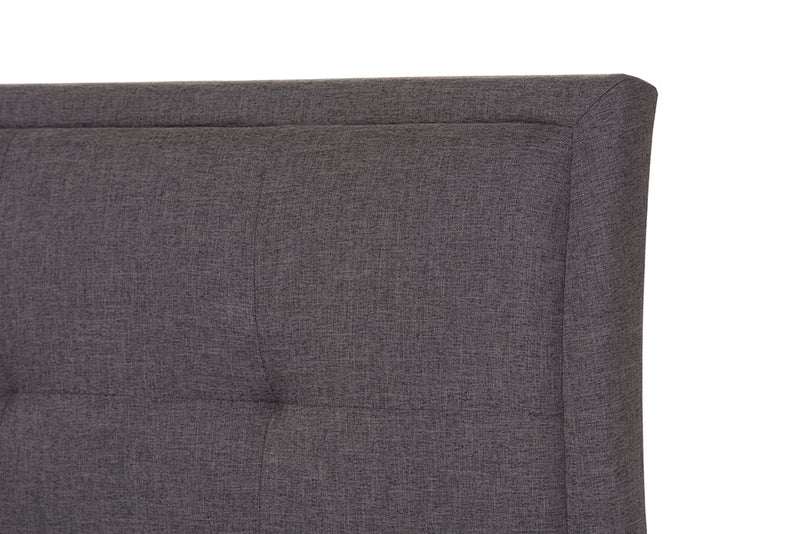 Venedict Dark Gray Fabric Queen Size Storage Platform Bed Baxton