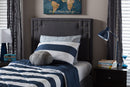 Viva Dark Gray Fabric Upholstered Twin Size Headboard Baxton