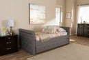 Galen Gray Fabric Tufted Twin Size Daybed w/Roll-out Trundle Baxton