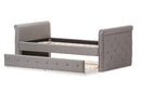 Galen Gray Fabric Tufted Twin Size Daybed w/Roll-out Trundle Baxton