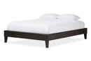 Sefa Black Faux Leather Upholstered Full Size Bed w/Tapered Legs Baxton