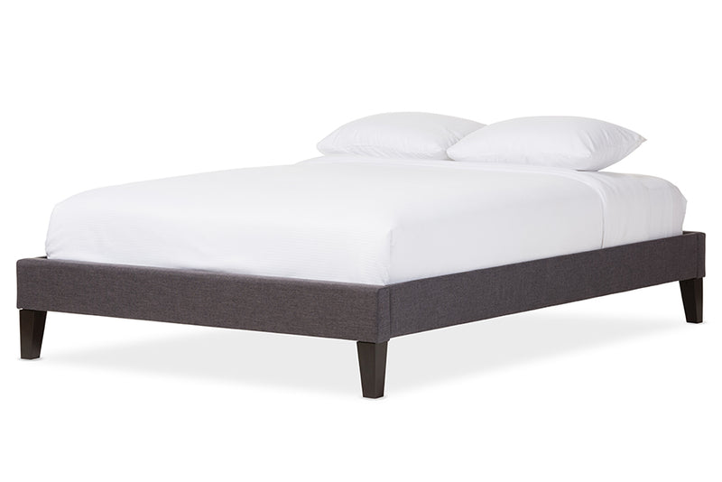 Sefa Modern and Contemporary Gray Fabric Upholstered Full Size Bed w/Tapered Legs