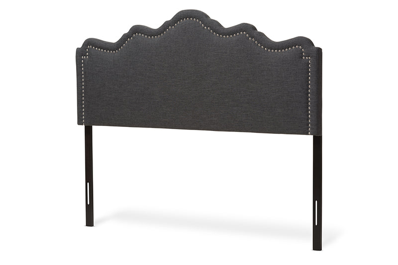 Carlyn Modern and Contemporary Dark Gray Fabric Full Size Headboard