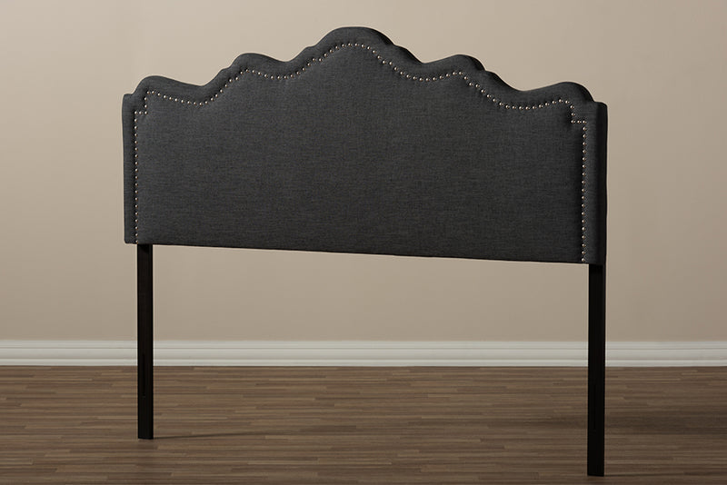 Carlyn Modern and Contemporary Dark Gray Fabric Full Size Headboard