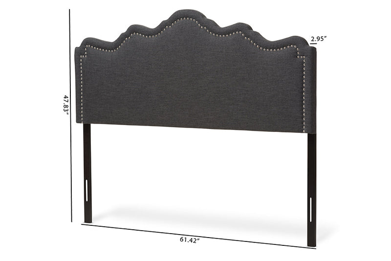 Carlyn Dark Gray Fabric King Size Headboard Baxton
