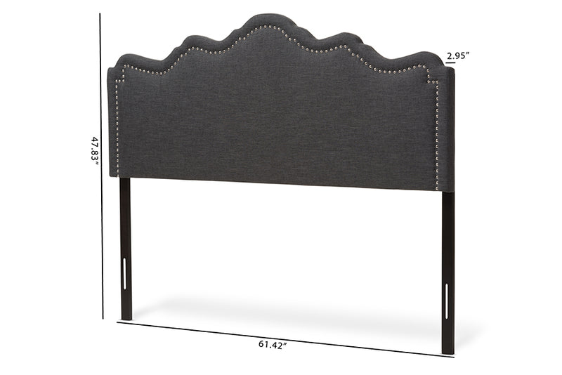 Carlyn Modern and Contemporary Dark Gray Fabric King Size Headboard