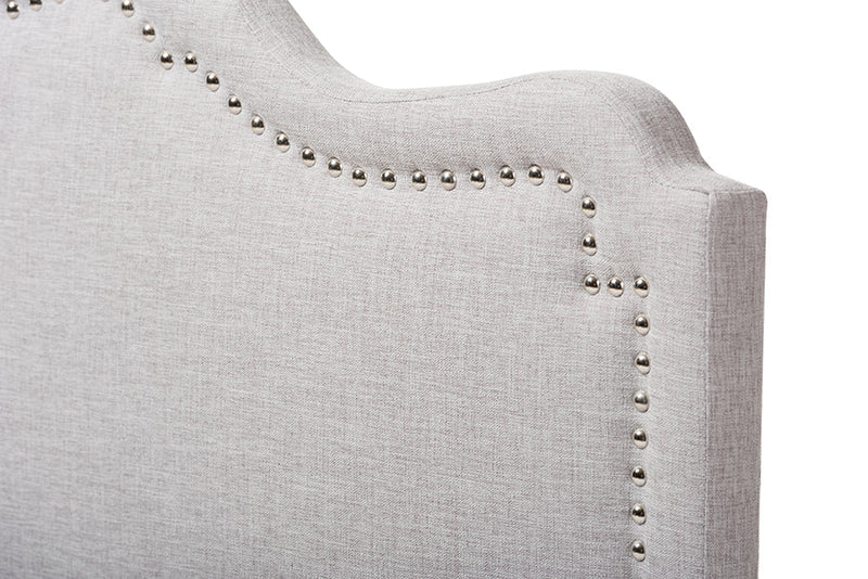 Carlyn Greyish Beige Fabric King Size Headboard Baxton