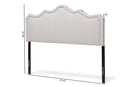 Carlyn Greyish Beige Fabric Queen Size Headboard Baxton