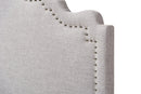 Carlyn Greyish Beige Fabric Twin Size Headboard Baxton