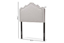 Carlyn Greyish Beige Fabric Twin Size Headboard Baxton