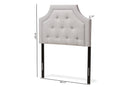 Augustine Greyish Beige Fabric Twin Size Headboard Baxton