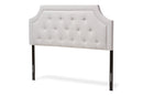 Augustine Greyish Beige Fabric Queen Size Headboard Baxton