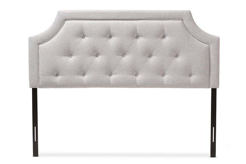 Augustine Greyish Beige Fabric King Size Headboard Baxton