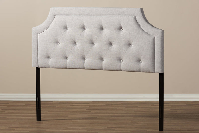 Augustine Greyish Beige Fabric Full Size Headboard Baxton