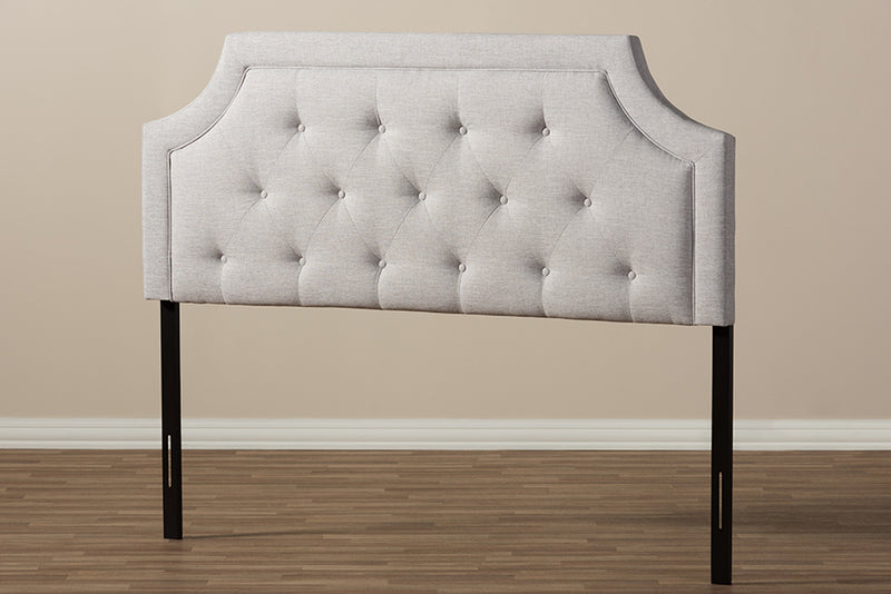 Augustine Modern and Contemporary Greyish Beige Fabric King Size Headboard