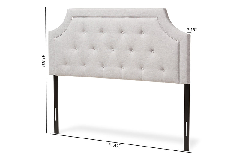 Augustine Modern and Contemporary Greyish Beige Fabric King Size Headboard