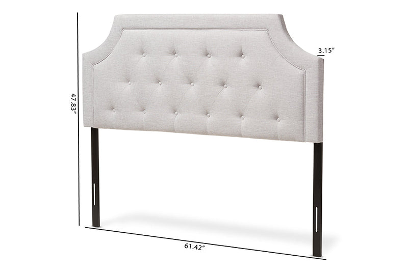 Augustine Greyish Beige Fabric Full Size Headboard Baxton