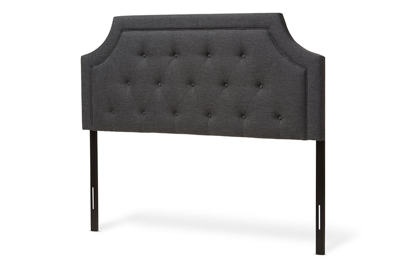 Augustine Modern and Contemporary Dark Gray Fabric Queen Size Headboard