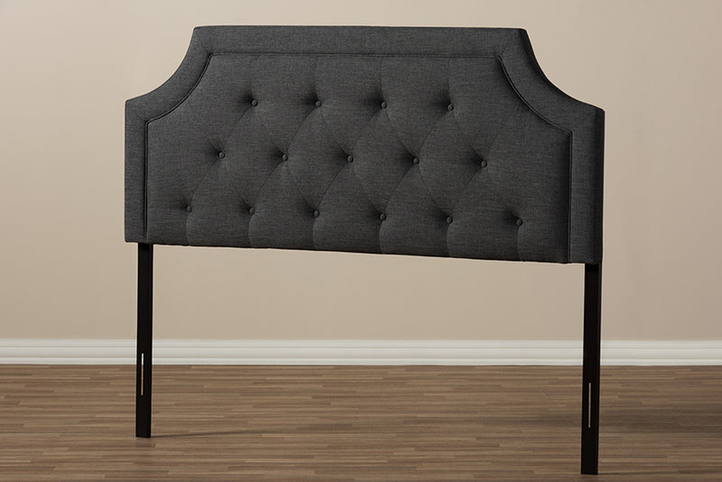 Augustine Modern and Contemporary Dark Gray Fabric Queen Size Headboard