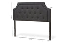 Augustine Dark Gray Fabric Queen Size Headboard Baxton