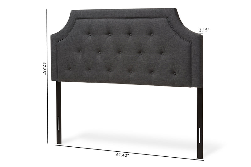 Augustine Modern and Contemporary Dark Gray Fabric Full Size Headboard