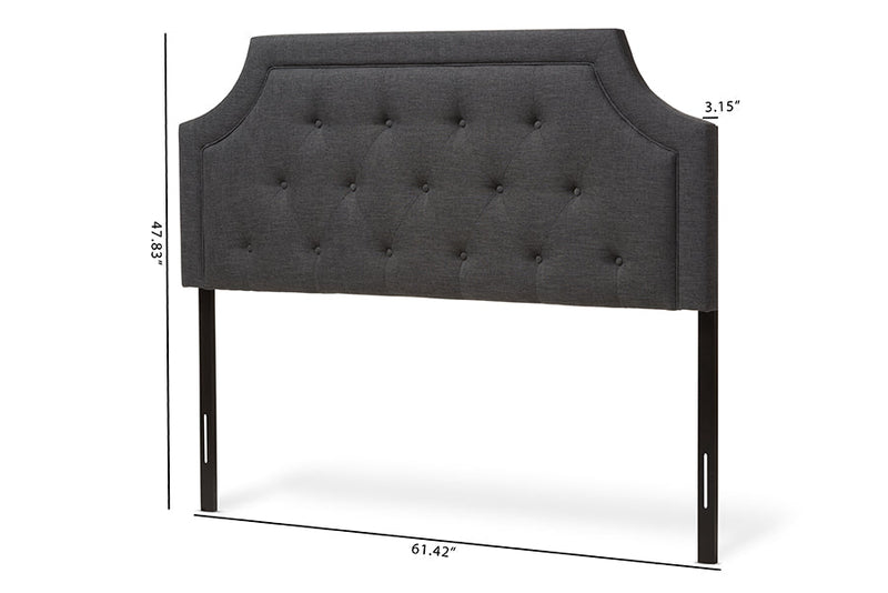 Augustine Dark Gray Fabric Full Size Headboard Baxton