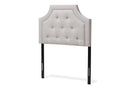 Augustine Greyish Beige Fabric Twin Size Headboard Baxton