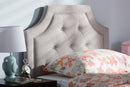 Augustine Greyish Beige Fabric Twin Size Headboard Baxton